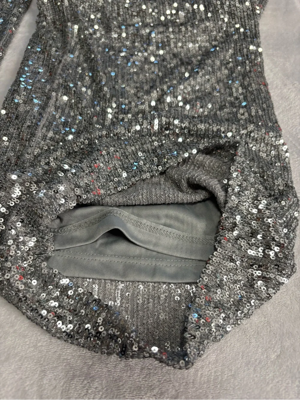 NWT Cable & Gauge Silver Sequin Wide Leg Lined Party Dress Pants Large - Picture 11 of 16